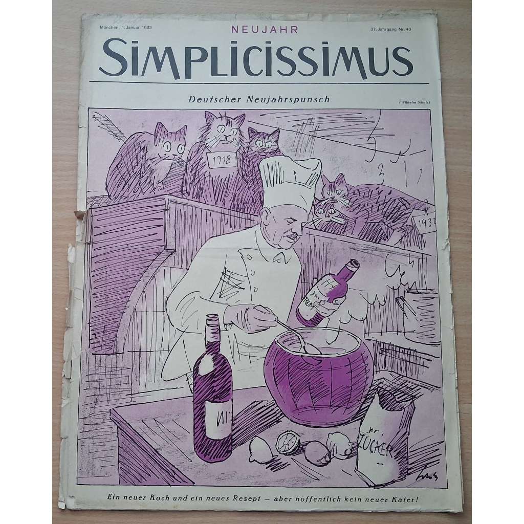 Simplicissimus; 37. Jahrgang, Nr. 40, 1. Januar 1933 [německý satirický týdeník]