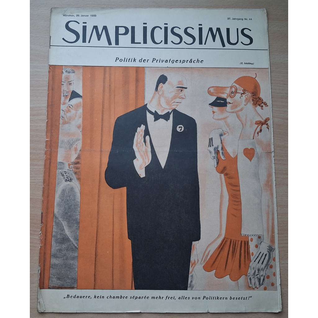 Simplicissimus; 37. Jahrgang, Nr. 44, 29. Januar 1933 [německý satirický týdeník]