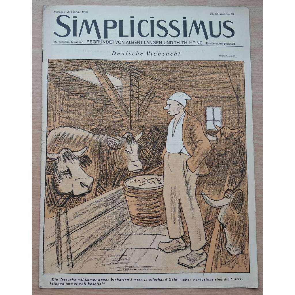 Simplicissimus; 37. Jahrgang, Nr. 48, 26. Februar 1933 [německý satirický týdeník]