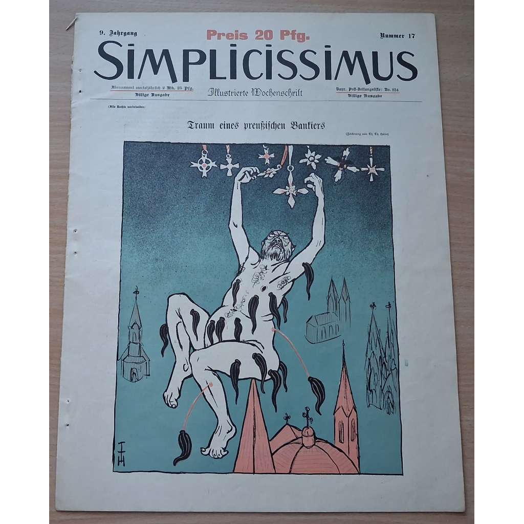 Simplicissimus. Illustrierte Wochenschrift; 9. Jahrgang, Nr. 17, 19. Juli 1904 [německý satirický týdeník]
