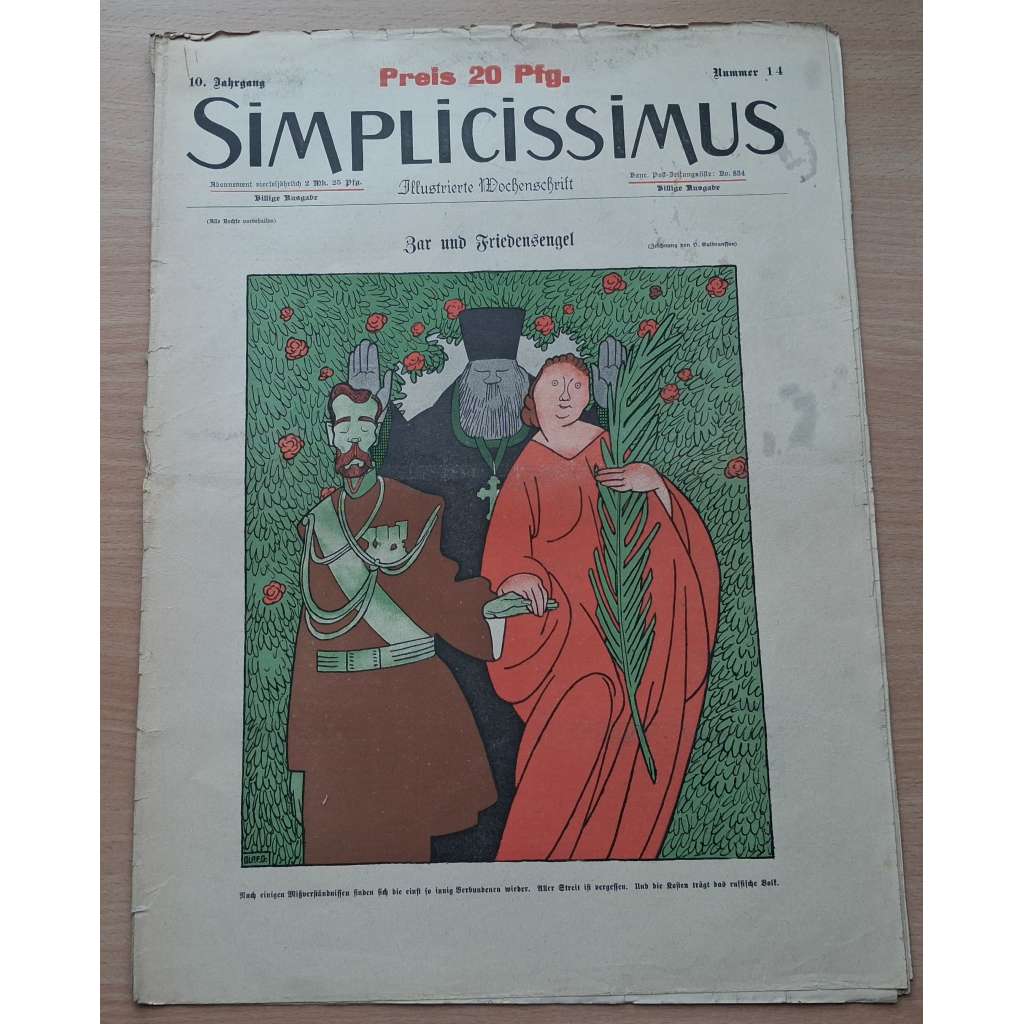 Simplicissimus. Illustrierte Wochenschrift; 10. Jahrgang, Nr. 14, 4. Juli 1905 [německý satirický týdeník]