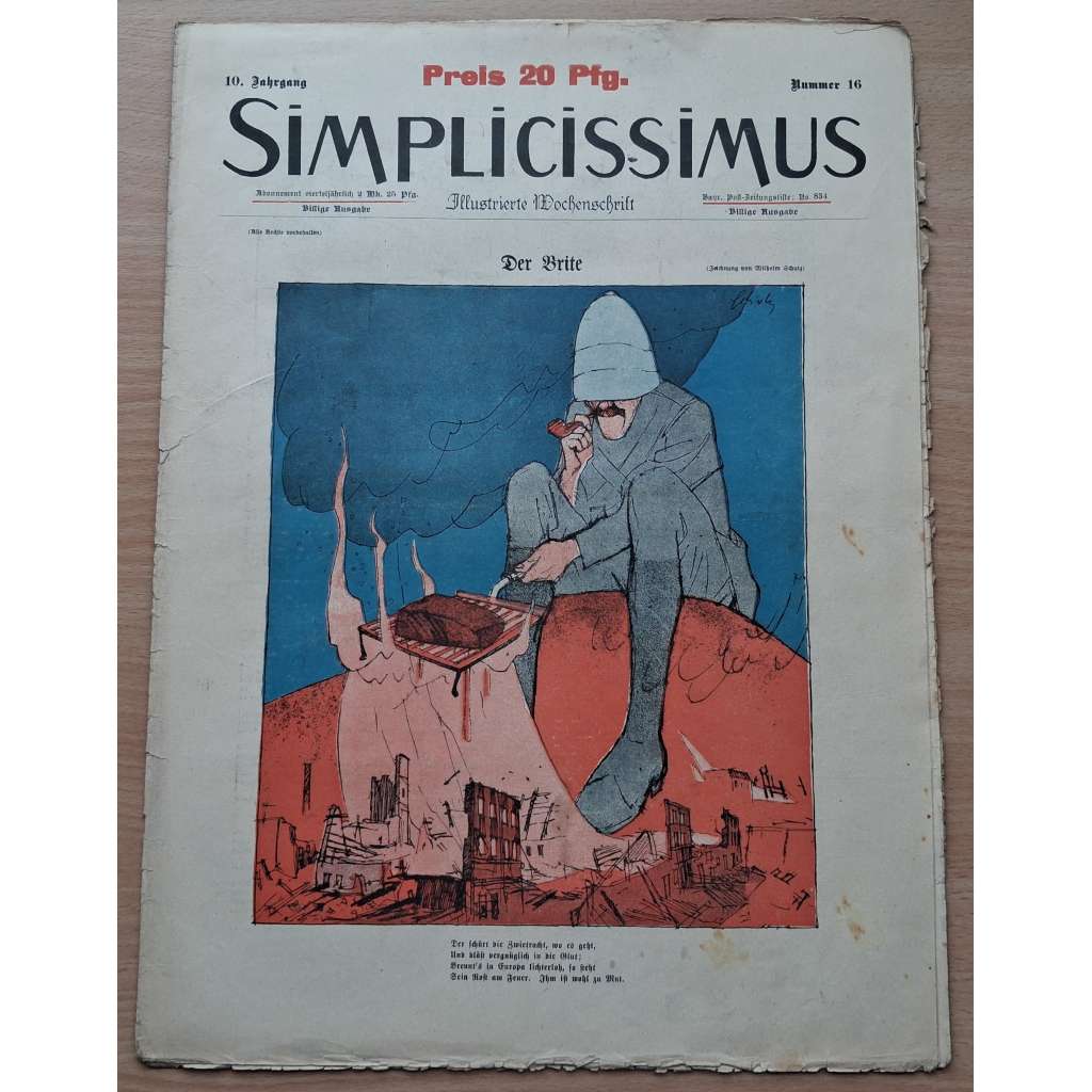 Simplicissimus. Illustrierte Wochenschrift; 10. Jahrgang, Nr. 16, 18. Juli 1905 [německý satirický týdeník]