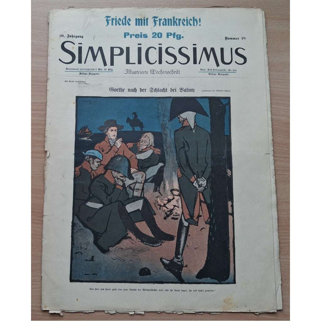 Simplicissimus. Illustrierte Wochenschrift; 10. Jahrgang, Nr. 18, 1. August 1905 [německý satirický týdeník]