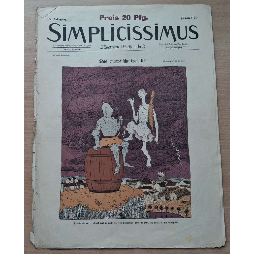 Simplicissimus. Illustrierte Wochenschrift; 10. Jahrgang, Nr. 20, 15. August 1905 [německý satirický týdeník]