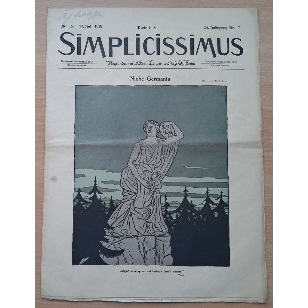 Simplicissimus; 24. Jahrgang, Nr. 17, 22. Juli 1919 [německý satirický týdeník]