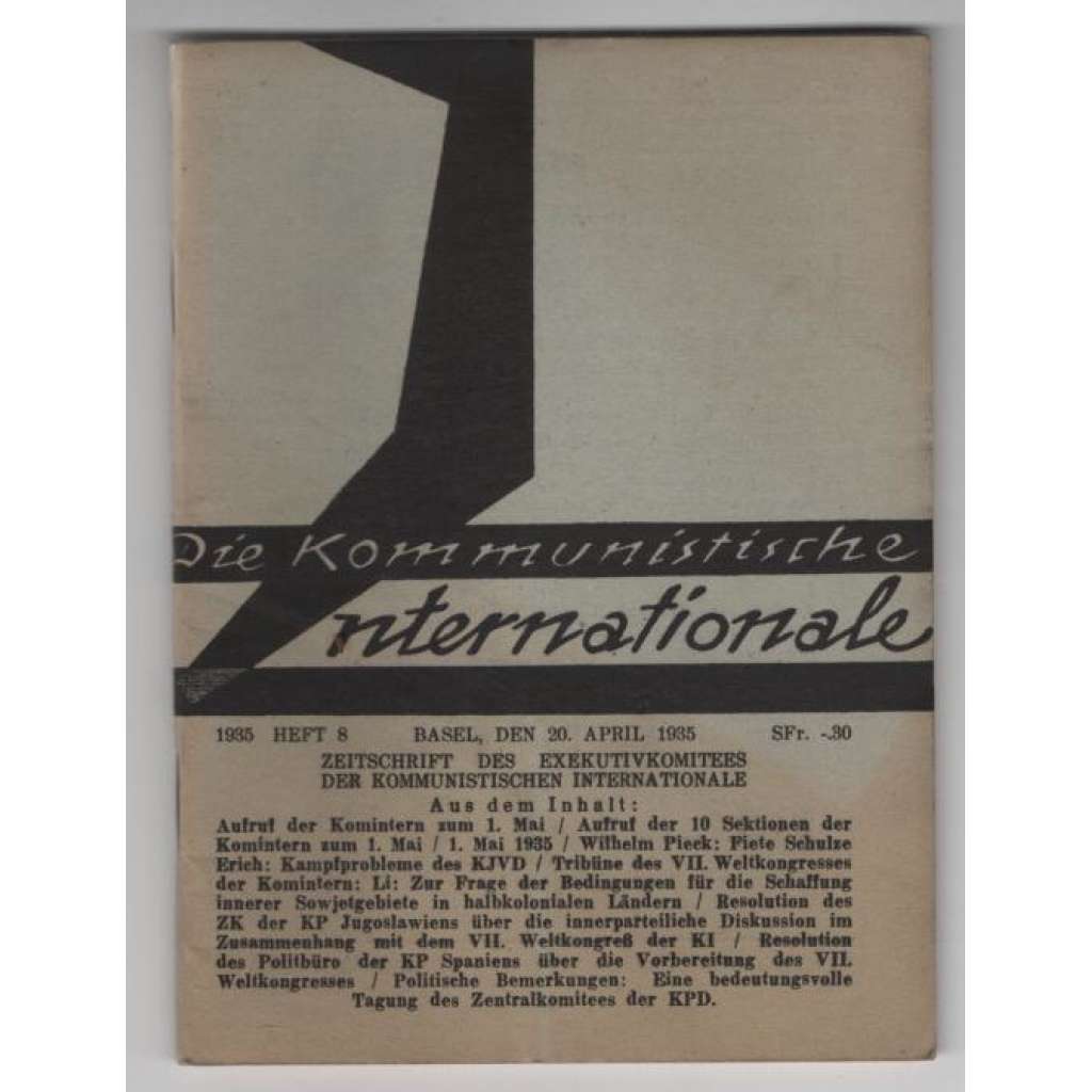 Die Kommunistische Internationale; XVI. Jahrgang 1935, Heft 8 [komunismus]