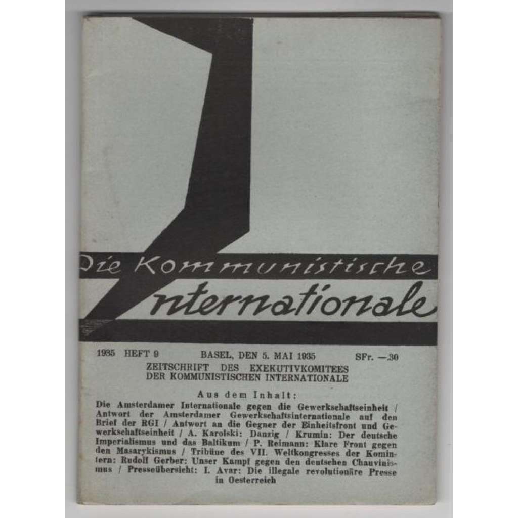Die Kommunistische Internationale; XVI. Jahrgang 1935, Heft 9 [komunismus]