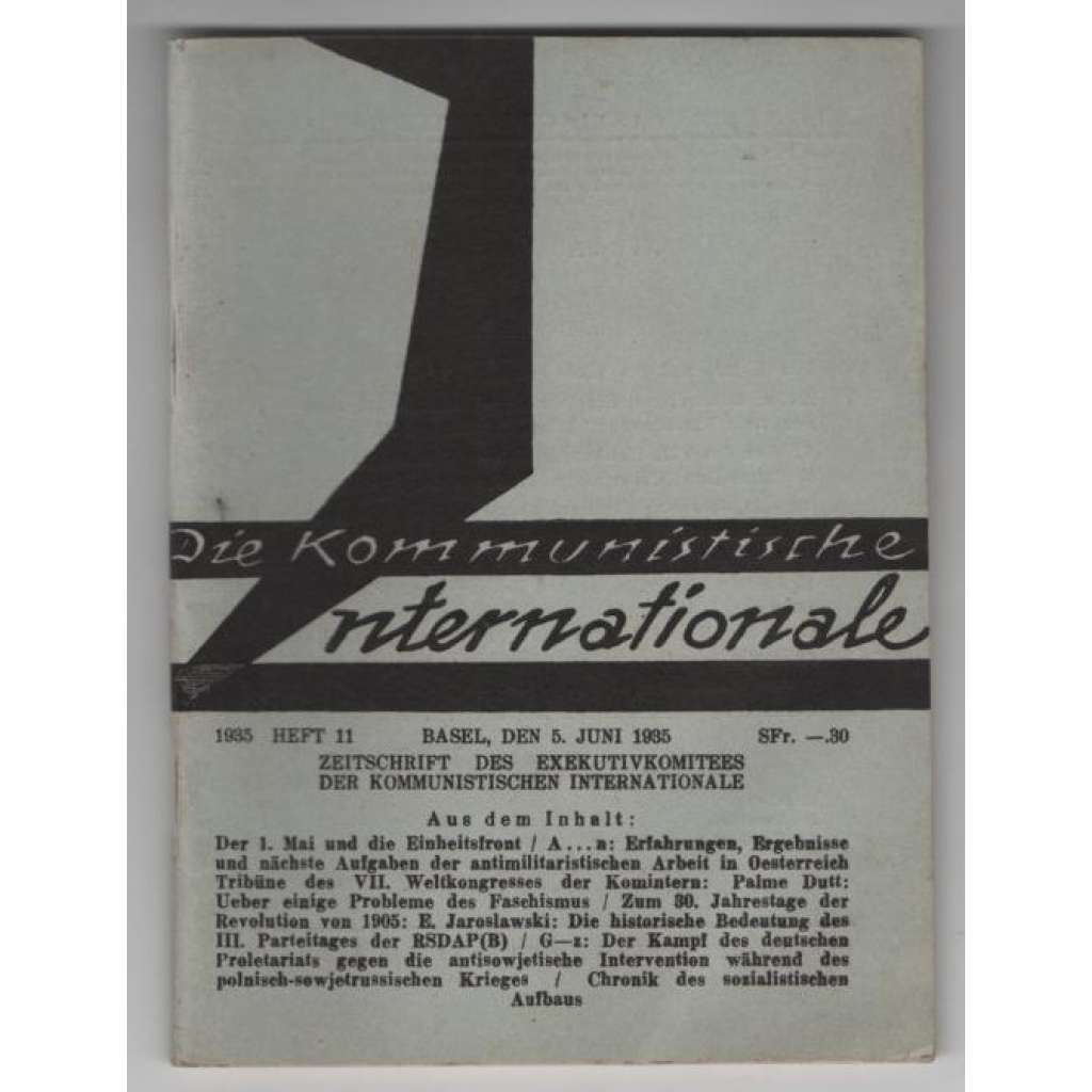 Die Kommunistische Internationale; XVI. Jahrgang 1935, Heft 11 [komunismus]