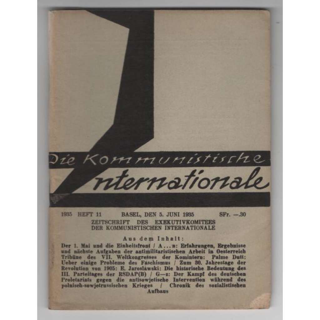 Die Kommunistische Internationale; XVI. Jahrgang 1935, Heft 11 [komunismus]