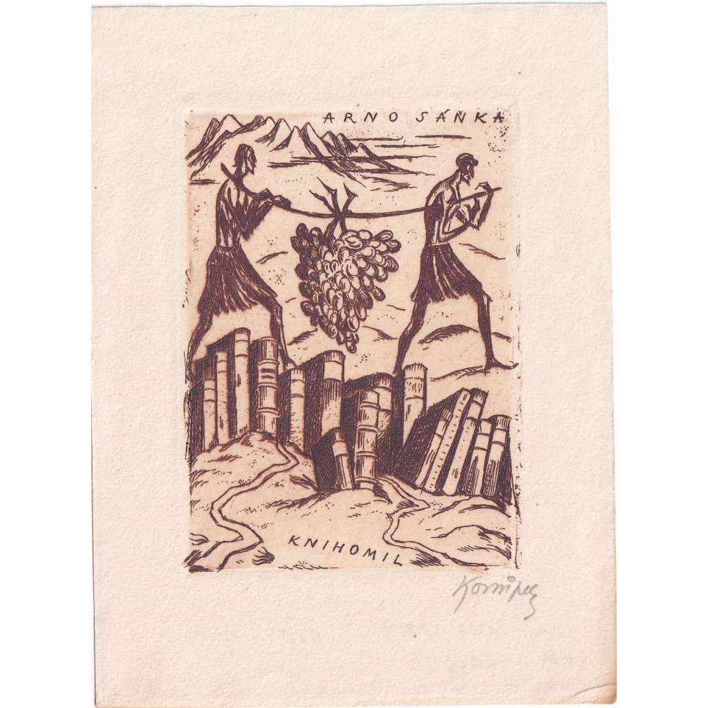 Jan Konůpek – Ex libris lept podpis
