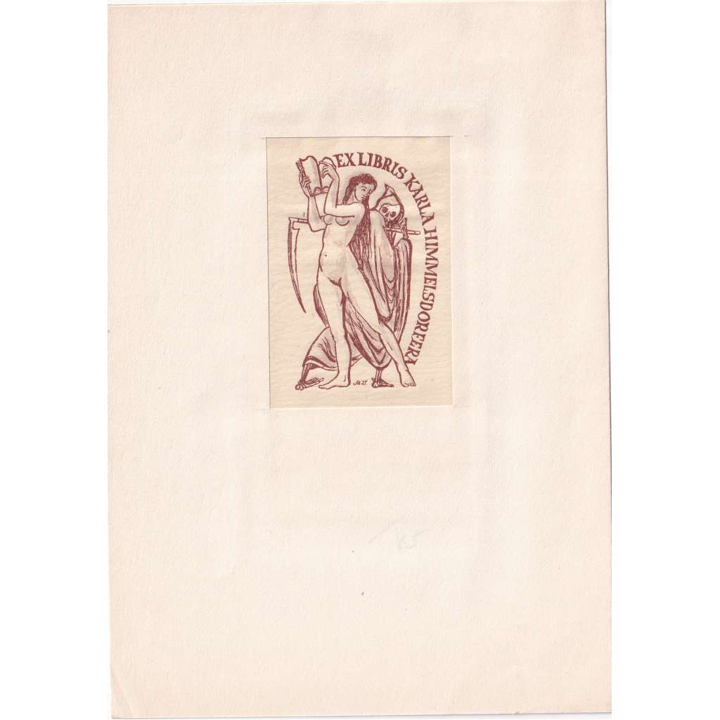Miroslav Váša – Ex libris erotické (dívčí akt, erotika) zinkografie