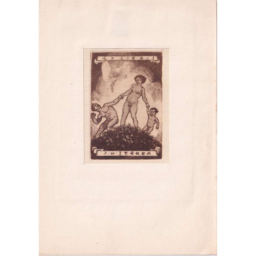 Ex libris erotické, J. H. Štěrba (erotika) Rajko Šubic (1900-1983) zinkografie