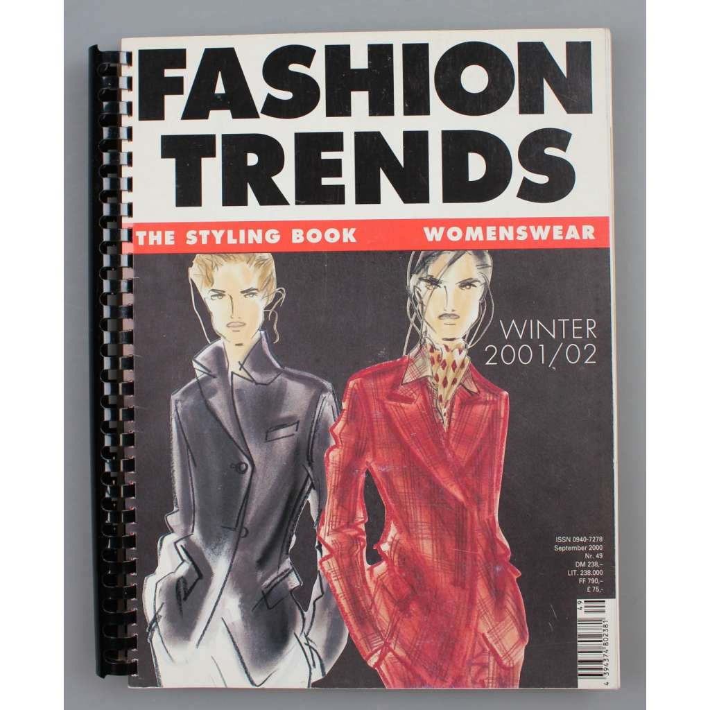 Fashion Trends: The Styling Book: Womenswear. Winter 2001/02 [móda; návrhy; kresby; fotografie; Prada, Gaultier]
