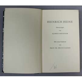 Heinrich Heine. Erinnerungen von Alfred Meißner. Mit einem Nachwort von Prof. Dr. Bruno Kaiser (Vzpomínky, paměti)