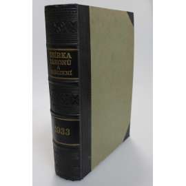 Sbírka zákonů a nařízení státu československého 1933 (právo, první republika, polokožená vazba - vazba kůže)