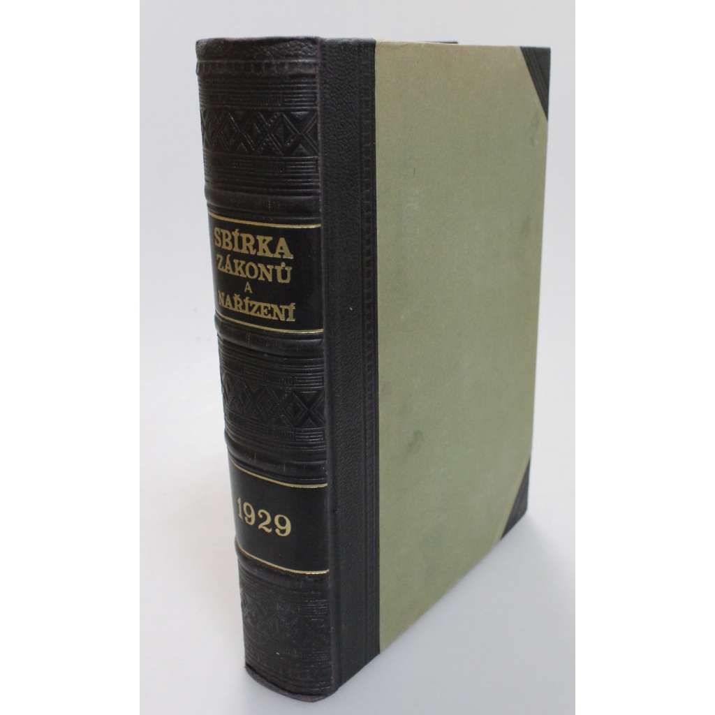 Sbírka zákonů a nařízení státu československého 1929 (právo, první republika, polokožená vazba - vazba kůže)