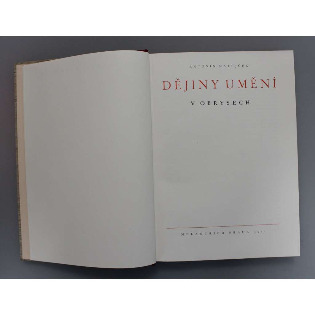 Dějiny umění v obrysech (malířství, sochařství, architektura; antika, Egypt, Řecko, Římská říše, románské umění, gotika, renesance, baroko; polokožená vazba - vazba kůže) HOL