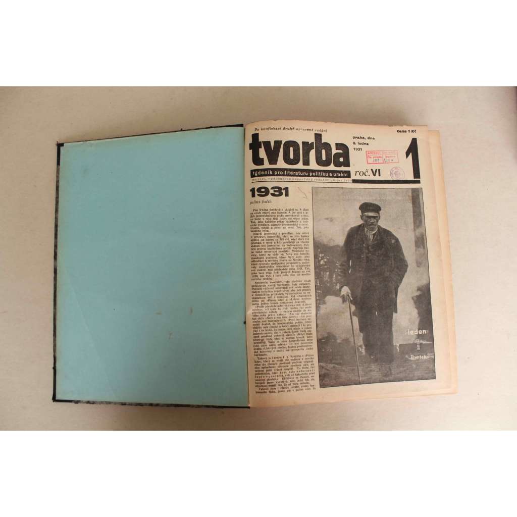 Tvorba. Týdeník pro literaturu, politiku a umění, ročník 6, 1931 (časopis, první republika, komunismus, mj. A.Hoffmeister - Shaw, censura, SSSR; O Pařížské komuně; K. Teige - Mezinárodní deficit bytové otázky; Trampové jsou opět hnusní)