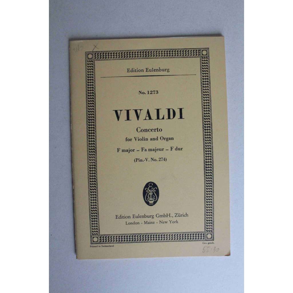 Concerto for Violin and Organ F dur (noty, housle, varhany)