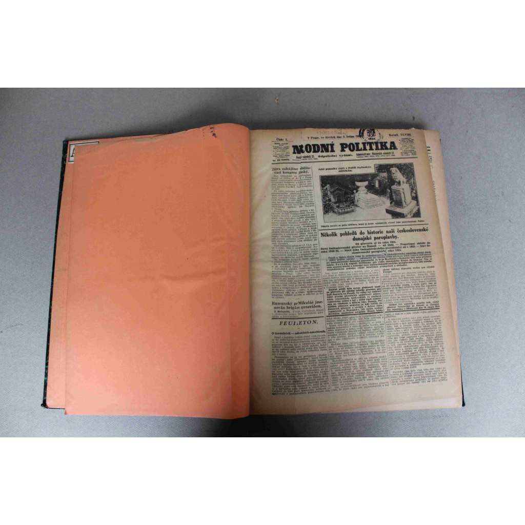 Národní politika 1930 roč. XLVIII (leden-únor) (noviny, odpolední vydání, první republika, mj. Nobelova cena a my (Jirásek), Výstava Umělecké Besedy v Obecním domě, Mezinárodní výstava Antverpy, Pohřeb - Ema Destinnová, Věstonická Venuše - Absolon)