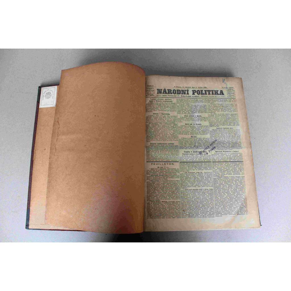 Národní politika 1908 [1] ročník XXVI (leden-červen) [noviny, odpolední vydání, Rakousko Uhersko, mj. Organisace dovozu potravin do Prahy, Král Eduard do Dánska a Norska, Rakousko-Uhersko a Italie, Svatopluk Čech - úmrtí, Jubilejní výstava v Praze)