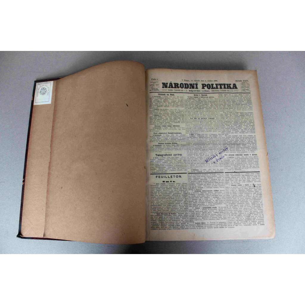 Národní politika 1906 [1] ročník XXIV (leden-červen) [noviny, odpolední vydání, Rakousko Uhersko, mj. Král Eduard a císař Vilém, Celní spor se Srbskem, Zemětřesení v Kalifornii, Krise v Uhrách)