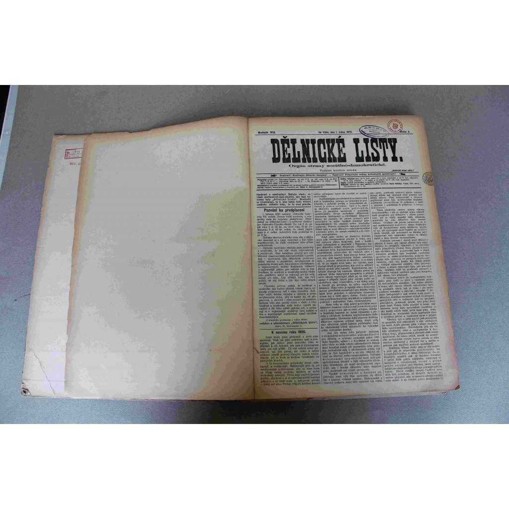 Dělnické listy. První český denník ve Vídni 1896, ročník VII. (leden-prosinec) (noviny, deník, Rakousko Uhersko, mj. Založení německé říše, Domovské právo v Rakousku, Stávka horníku na Ostravsko-Karvinsku, Státoprávní poměry v Haliči)