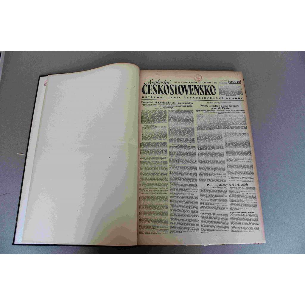 Svobodné Československo 1946, roč. II. (duben-červen) (noviny, deník, mj. K. H. Frank - proces, odsouzen k smrti, Národní podnik Baťa ve Zlíně, Památce prsidenta Roosevelta, Volby ČSR)