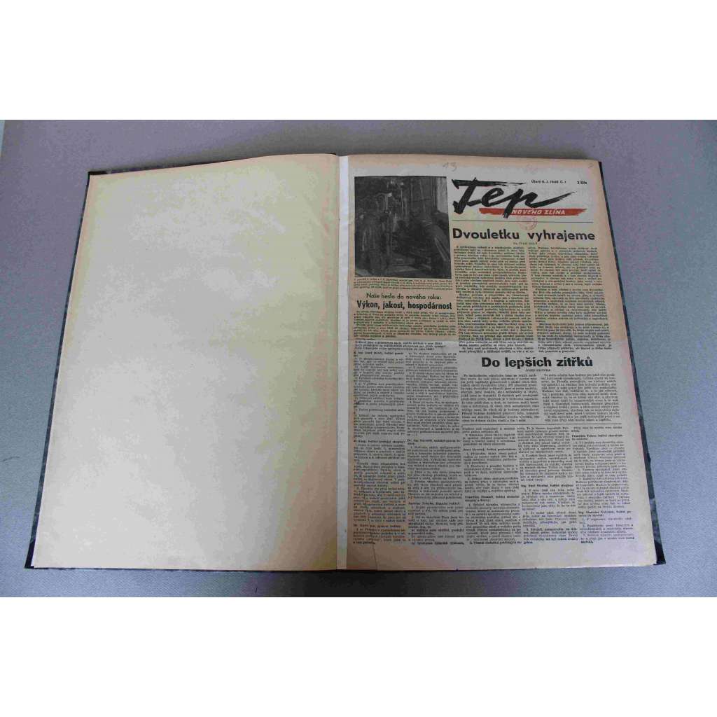 Tep. Nového Zlína 1948 (noviny, Zlín, Baťa, mj. Ministr A. Čepička ve Zlíně, Marie Majerová mezi námi, Vše pro řeckou svobodu, Filmový festival - pan Prokouk, město Gottwaldov)