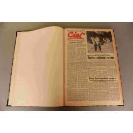 Cieľ. Orgán OV KSS a rady ONV v Žiline 1958, roč. XI (noviny, Žilina, Slovensko, týdeník, mj. Po stopách nového skutra [Pionýr], Let na Mesiac, Neorealizmus v talianskom filme, Poznáte Jánošíkov kraj?, Nové autá na trhu, Tunisko)