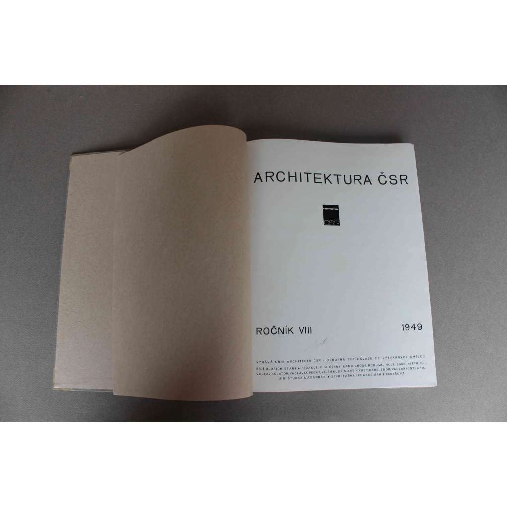 Architektura ČSR, ročník VIII. 1949 (časopis, Jiří Kroha, Třicet let sovětské architektury, Le Corbusierův dům v Marseille, Stavebnictví v Holandsku, Zotavovny pracujících)