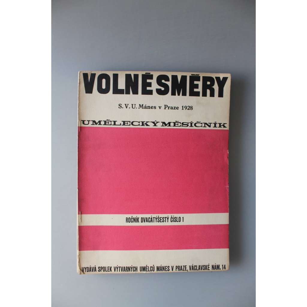 Volné směry 1928-1929, roč. 26 (č. 1-12) (Umělecký měsíčník, malířství, sochařství, mj. Václav Špála - K věci; Fr. Kovárna - Surrealismus a malířství; H. Tietze - A. Dürer, E. Munch; V. H. Brunner; V. Kramář - Kubismus)