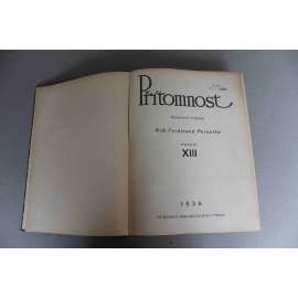 Přítomnost 1936, ročník XIII (týdeník, první republika, mj. J. Löwenfeld - Historie psychoanalysy; J. Čapek - Proč se u nás nepíší povídky; F. Peroutka - Druhá devalvace, Stalin a Trocký; J. Hejda - Regulace výroby v průmyslu)
