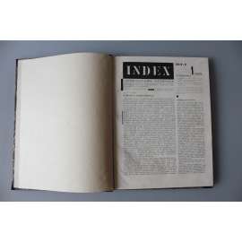 Index. List pro kulturní politiku 1929-1930, roč. 1-2 (časopis, avantgarda, mj. Kulturní dům v Brně; Rossmann - Hospodářská krise moderního malířství, ŠUŘ v Brně; Výstava Civilisovaná žena; Le Corbusier - Teige; foto: Man Ray, Funke)