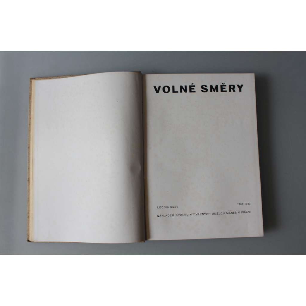 Volné směry 1938-1940, roč. 35 (Umělecký měsíčník, malířství, sochařství, mj. Eduard Munch a naše generace; V. Špála - Vzpomínka na E. Muncha; E. SEdláčková - J. Úprka; Nástin vývoje u Rembrandta; ilustrace Chittussi, Mánes, Filla)
