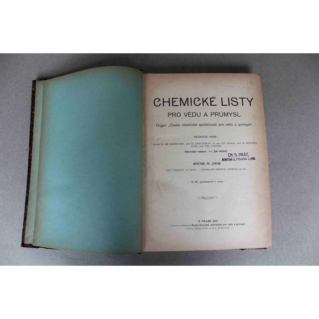 Chemické listy pro vědu a průmysl 1910. roč. 4 (časopis, chemie, mj. Analysa betonu a malty, Theorie raffinace minerálních olejů, Hornictví a hutnictví v Předlitavsku, Cena Nobelova) Chemické listy pro vědu a průmysl 1910. roč. 4 (časopis, chemie, mj. Analysa betonu a malty, Theorie raffinace minerálních olejů, Hornictví a hutnictví v Předlitavsku, Cena Nobelova)