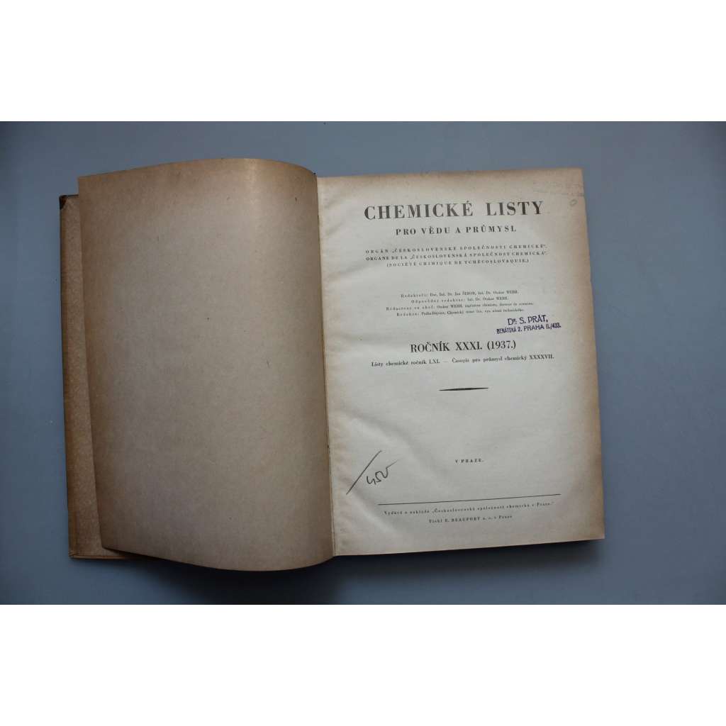 Chemické listy pro vědu a průmysl 1937. roč. 31 (časopis, chemie, mj. J. Heyrovský - Přepětí vodíku na rtuťové kathodě v lehké a těžké vodě; Mikrochemie v roce 1936; Světová výroba jodu; Pokroky v pivovarství)