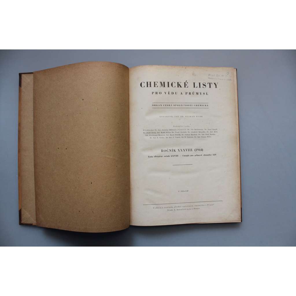 Chemické listy pro vědu a průmysl 1944. roč. 28 (časopis, chemie, mj. Přspěvek k analyse ftaloplastů, O protiproudném vyluhování, O názvosloví uhlohydrátů, Chromatografická analysa)