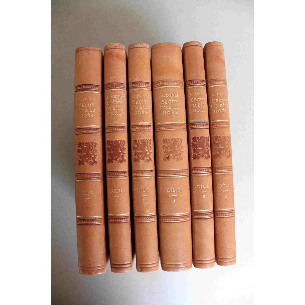 Čechy po Bílé hoře. 6. svazků (České dějiny, reformace, protireformace, mj. Probuzení, Absolutism katolický, Vítězství církve, Revoluce a reakce, K federalismu; polokožená vazba - vazba kůže)