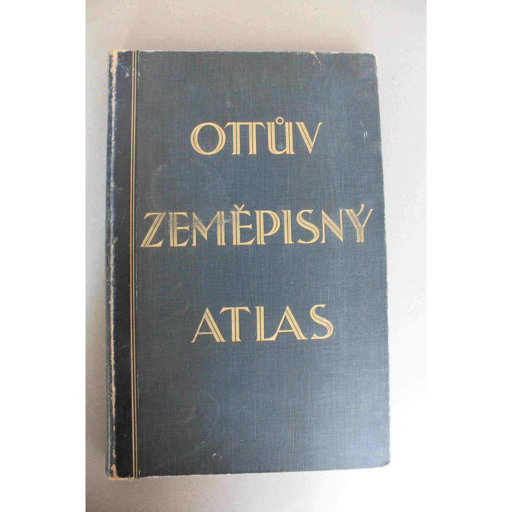 Ottův zeměpisný atlas se 44 hlavními a 99 vedlejšími mapami na 40 listech a s ukazatelem jmenným (zeměpis, geografie. mapy, Evropa, Asie, Afrika, Amerika, Austrálie; polokožená vazba - vazba kůže)