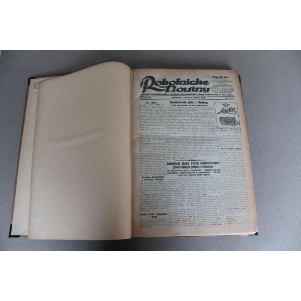 Robotnické noviny 1928, roč. XXV. (červenec-září) (noviny, deník, první republika, Slovensko, mj. Volebný podvod ludákov, Zeppelin letí do Ameriky, Prevrat na slovenskej dedine, Desiate výročie ČSR)