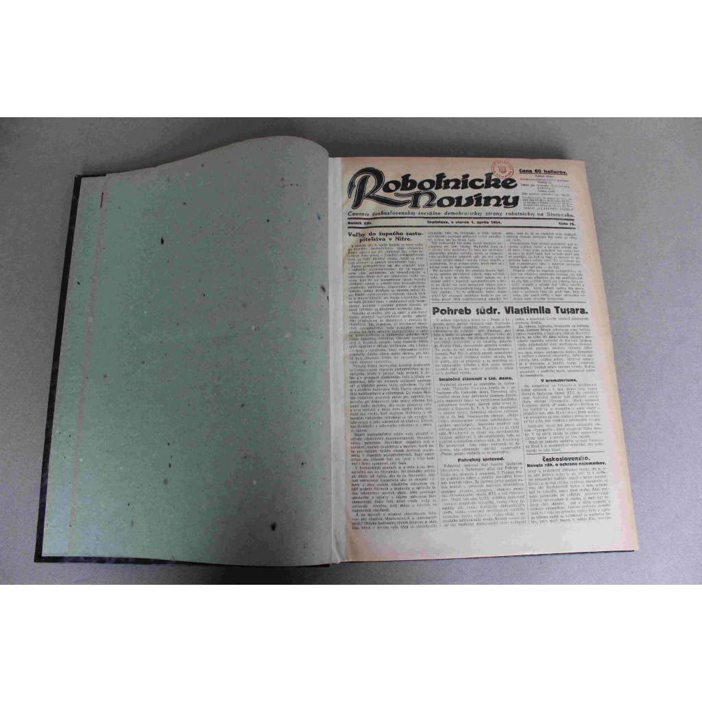 Robotnické noviny 1924, roč. XXI. (duben-červen) (noviny, deník, první republika, Slovensko, mj. Pohreb Vlastimila Tusara, Povodne na vých. Slovensku a Podkarpatskej Rusi, Imperializmus bolševíkov, Občianska vojna v Albanii) Robotnické noviny 1924, roč. XXI. (duben-červen) (noviny, deník, první republika, Slovensko, mj. Pohreb Vlastimila Tusara, Povodne na vých. Slovensku a Podkarpatskej Rusi, Imperializmus bolševíkov, Občianska vojna v Albanii)