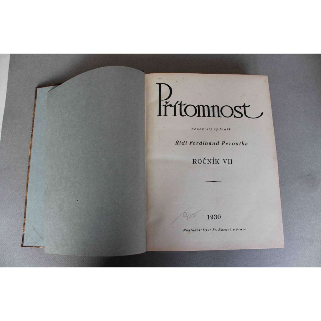 Přítomnost 1930, roč. VII. (časopis, týdeník, první republika, mj. E. Bass - První stavba SVU Mánes; Ch. Chaplin - Obhajoba němého filmu; J. Hejda - Rozprava o marxismu; F. Peroutka - Masarykova osobnost; Masaryk a umění)