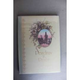 Pozdrav z Prahy. Gruss aus Prag. Greetings from Prague (Praha, staré pohlednice, mj. Hlavní nádraží, tramvaj, Vyšehrad, Všesokolský slet)