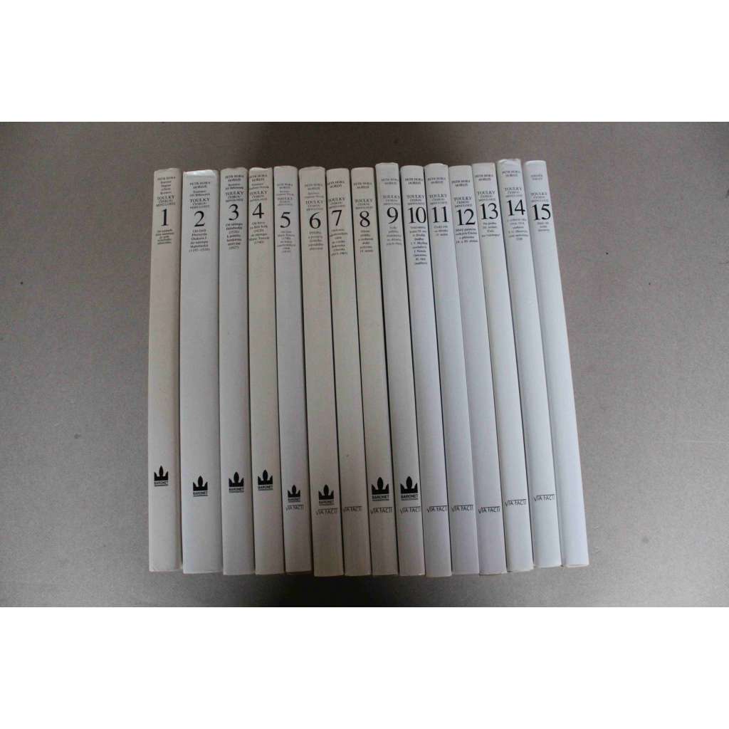 Toulky českou minulostí, 15 svazků (české dějiny, kultura a společnost, dějiny umění, středověk, Přemyslovci, Lucemburkové, Jagellonci, Habsburkové, národní obrození, T. G. Masaryk)