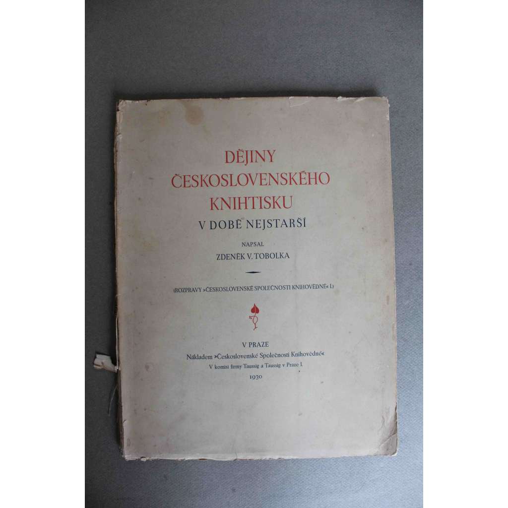 Dějiny československého knihtisku v době nejstarší (edice: Rozpravy Československé společnosti knihovědné) (knihtisk, historie, mj. Prokop Waldvogel, Pavel Žídek a vynález knihtisku, Tiskaři českou bastardou, Severýn a Jan Kamp, Tiskaři švabachem)