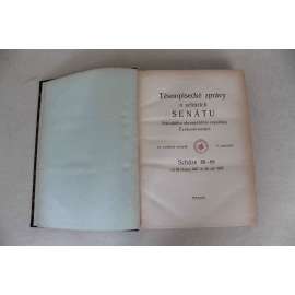Těsnopisecké zprávy o schůzích senátu Národního shromáždění republiky Československé 1937. Schůze 66-88 (senát, první republika, tisky, zákony, železniční zákon, rozpočet; polokožená vazba - vazba kůže) Těsnopisecké zprávy o schůzích senátu Národního shromáždění republiky Československé 1937. Schůze 66-88 (senát, první republika, tisky, zákony, železniční zákon, rozpočet; polokožená vazba - vazba kůže)