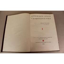 Literární atlas československý, 2 svazky (literární věda, spisovatelé, fotografie, reprodukce, mj. B. Balbín, J. B. Dlabač, J. Dobrovský, V. M. Kramerius, K. J. Erben, J. K. Tyl, K. H. Mácha, Němcová, Neruda, Vrchlický, Jirásek, Masaryk)