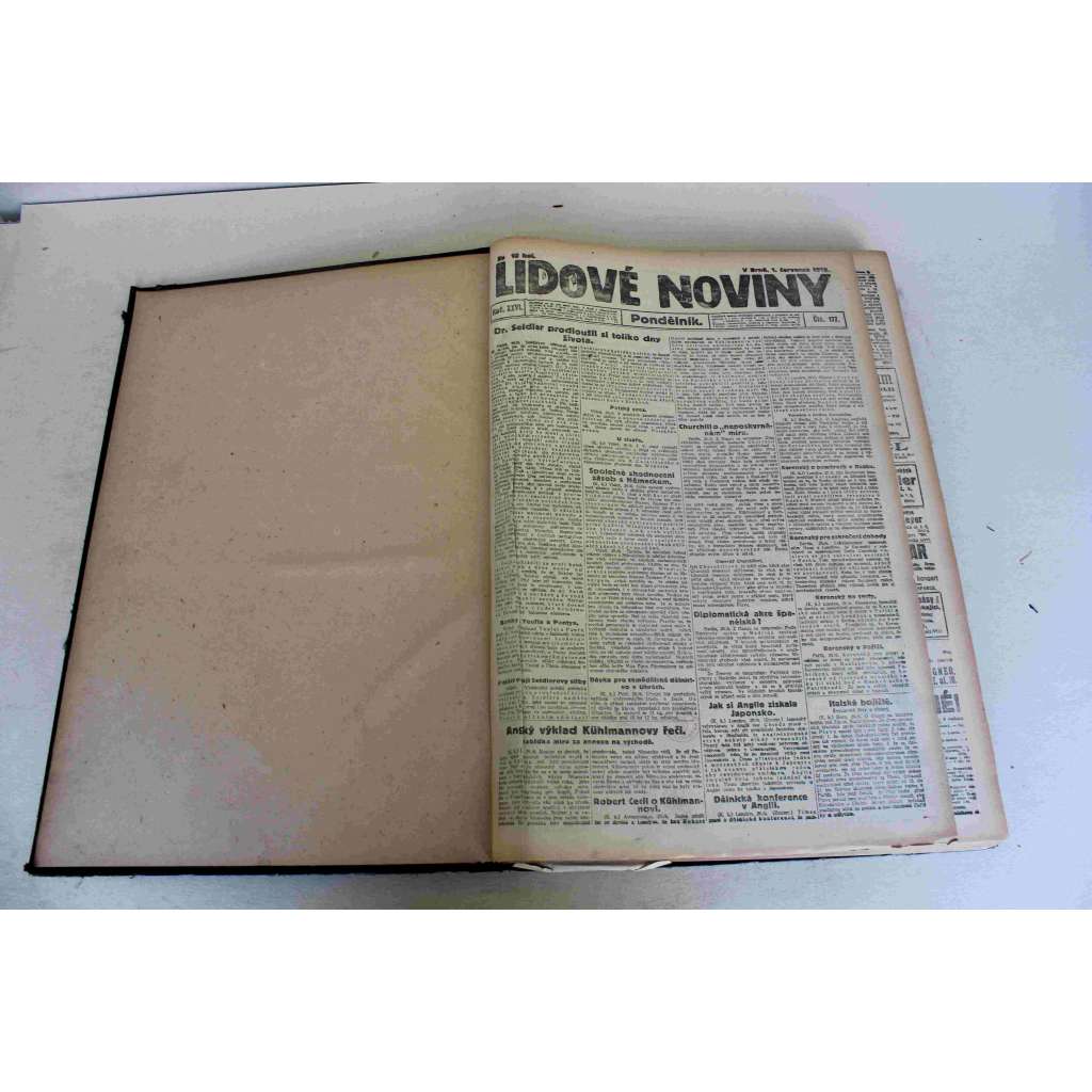 Lidové noviny 1918, roč. 26 (červenec-září) (deník, první světová válka, mj. Dělostřelecké boje na italské frontě, J. Herben - Hus a sebeurčení národů, Nové zmatky v Rusku, Parlament a Češi, Čechoslováci a bolševici [Legie], Nová fronta Somme-Vesle)