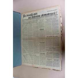 Za trvalý mír, za lidovou demokracii. Orgán Informačního byra komunistických stran 1950 (časopis, KSČ, komunismus, mj. Mírové hnutí, Hrdinný boj v Koreji, Zotročení Jugoslavie [Tito], Říjnová revoluce)